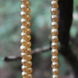 Vintage Orange Cream Pearl Necklace